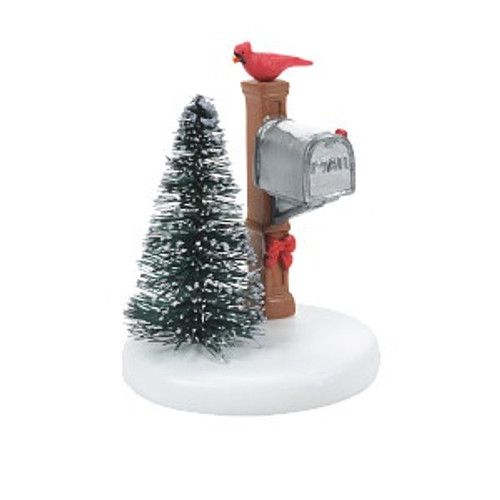 VILLAGE - CARDINAL CHRISTMAS MAILBOX - 6007661