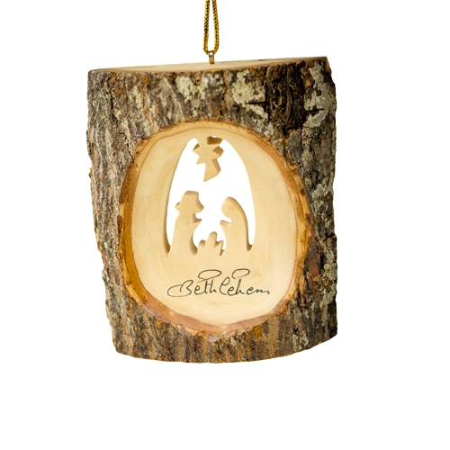 BARK WITH NATIVITY ORNAMENT - BK-01