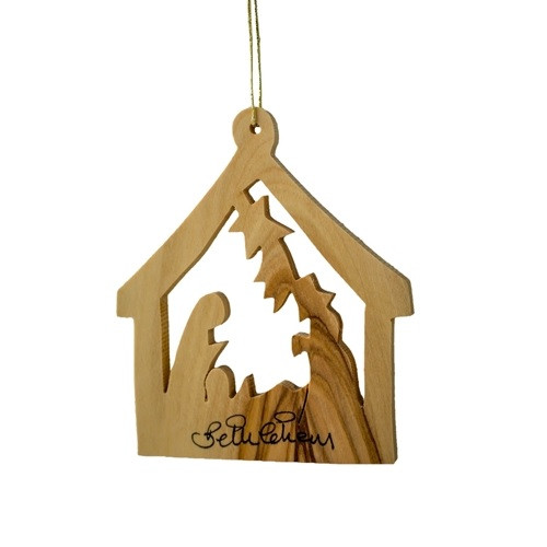 STABLE WITH NATIVITY LARGE ORNAMENT - N-01