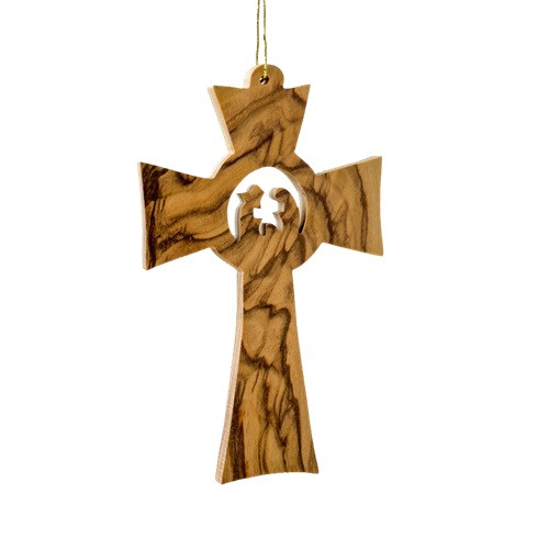 CROSS WITH HOLY FAMILY ORNAMENT - N-37