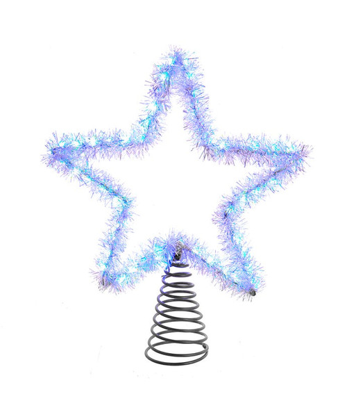 COOL WHITE SILVER TINSEL STAR TREETOP - AD1022CW COOL WHITE SILVER TINSEL STAR TREETOP - AD1022CW