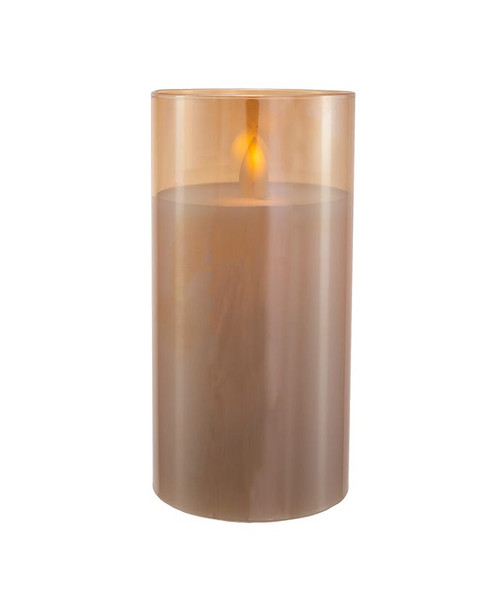6" LED FLICKER FLAME CANDLE IN JAR - JEL0967