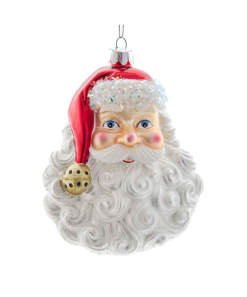 GLASS SANTA HEAD ORNAMENT - NBX0027