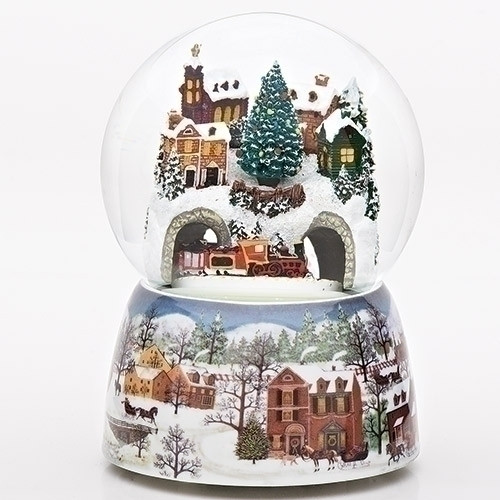 MUSICAL TRAIN CITY BASE WATER GLOBE - 34040