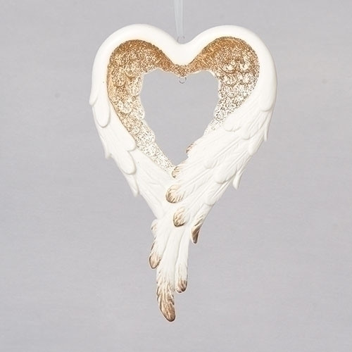 FEATHER HEART ORN - 130915
