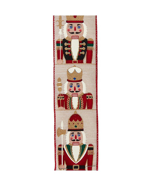 DOUBLE WIRED NUTCRACKER DESIGN RIBBON - 2.5" X 10 YDS - T3140
