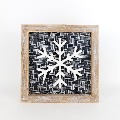 SNOWFLAKE BAMBOO WOOD FRAME - 70915