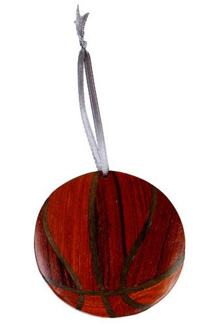 WOODEN BASKETBALL ORNAMENT - ORN1054