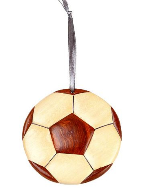 WOODEN SOCCER BALL ORNAMENT - ORN1053