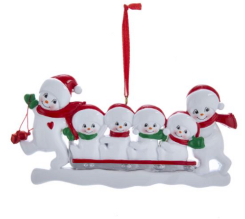 6 SNOWMAN SLED FAMILY