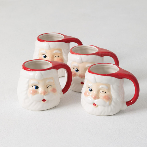 WINKING SANTA MUG SET OF 4 - PN3253