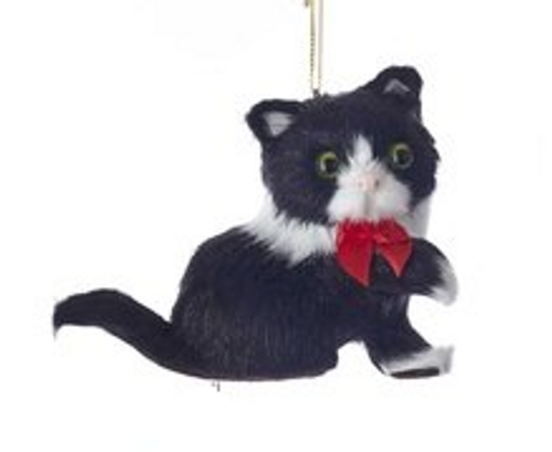 FURRY PLUSH CAT ORNAMENT - C4820