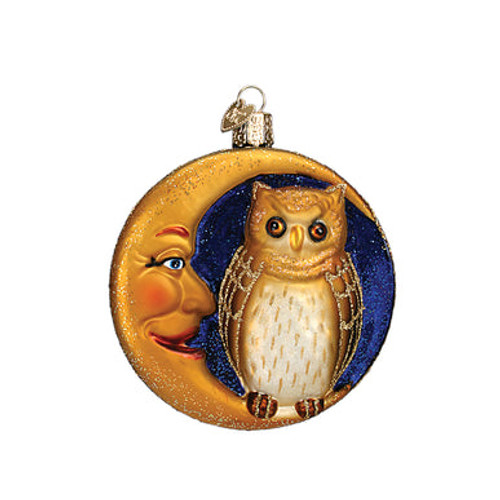 OWL IN MOON ORNAMENT - 26064