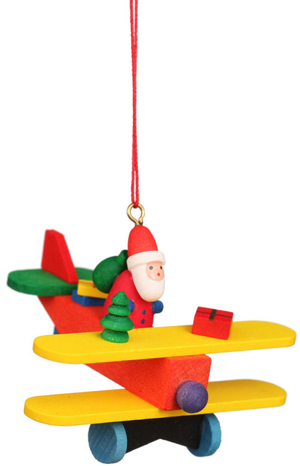 SANTA ON PLANE ORNAMENT - 10-0865