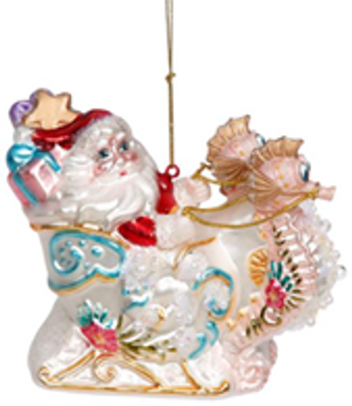 SANTA ON SEAHORSE SLEIGH 4.5" - 36-21400
