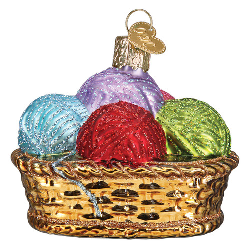 BASKET OF YARN ORNAMENT - 32530