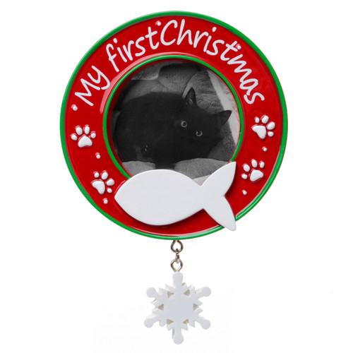 CAT'S FIRST CHRISTMAS PICTURE FRAME ORNAMENT - PF1716 CAT'S FIRST CHRISTMAS PICTURE FRAME ORNAMENT - PF1716