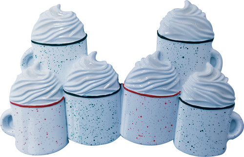 FAMILY OF 6 HOT CHOCOLATE WITH WHIP ORNAMENT - OR2260-6