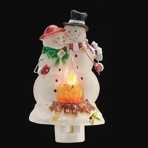 SNOWMAN COUPLE FLICKER FLAME NIGHT LIGHT - 169914 SNOWMAN COUPLE FLICKER FLAME NIGHT LIGHT - 169914