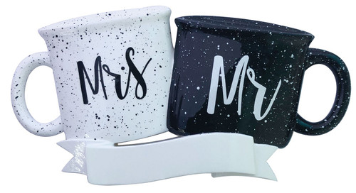 MR AND MRS MUGS COFFEE MUG ORNAMENT - OR2163 MR AND MRS MUGS COFFEE MUG ORNAMENT - OR2163