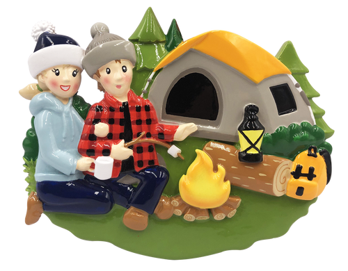 FAMILY OF 2 COUPLE CAMPFIRE ORNAMENT - OR2031-2 FAMILY OF 2 COUPLE CAMPFIRE ORNAMENT - OR2031-2