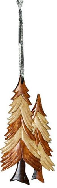 WOODEN PINE TREES ORNAMENT -ORN1092