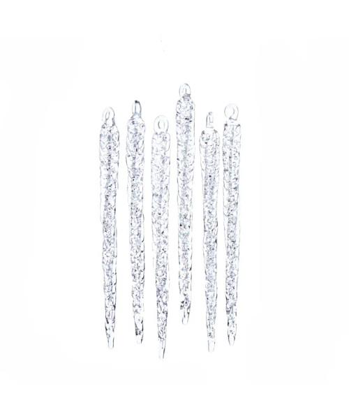 6PC SPUN GLASS ICICLE ORNAMENT - D3571 6PC SPUN GLASS ICICLE ORNAMENT - D3571