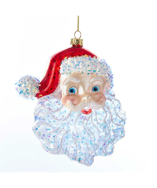 GLITTER SANTA HEAD ORNAMENT - T2290