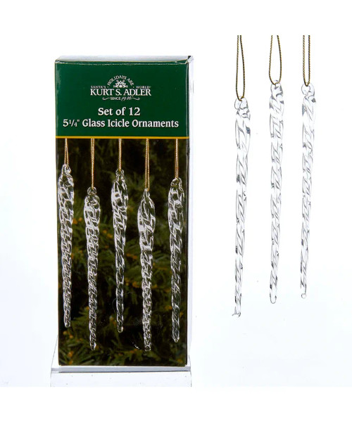 12 PC TWISTED ICICLE ORN - W0055