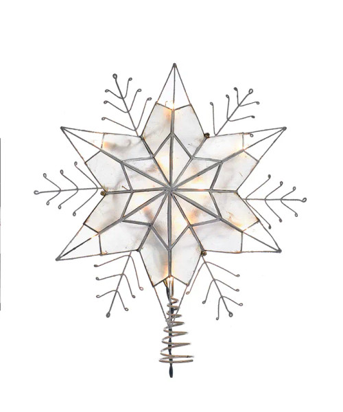 CAPIZ STAR SNOWFLAKE TREETREETOP - UL3143 CAPIZ STAR SNOWFLAKE TREETREETOP - UL3143