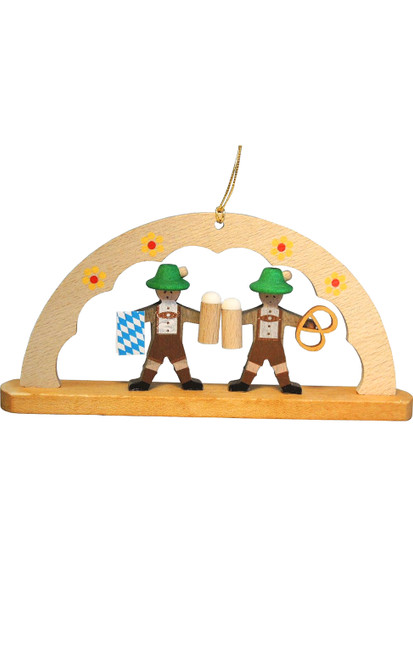 ARCH WITH TWO OKTOBERFEST BAVARIANS ORNAMENT - 13619