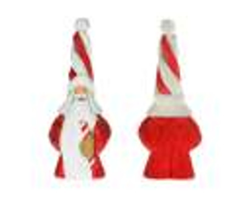 CANDY CANE TALL HAT SANTA 9" - S1004