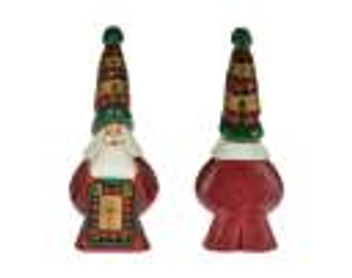 TARTAN QUILT TALL HAT SANTA 9" - S1001