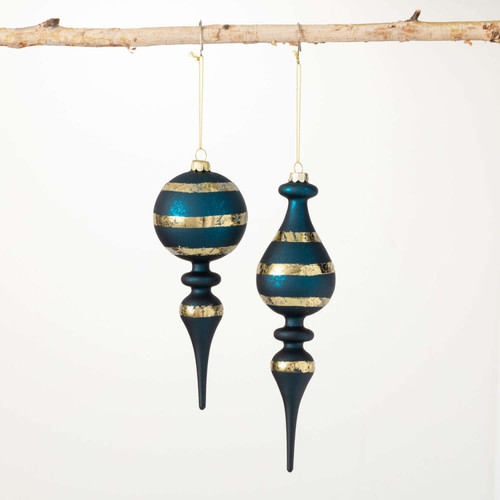 GOLD STRIPED INDIGO FINIAL ASST - OR10322