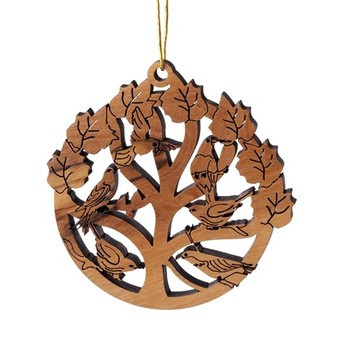 LASER CUT TREE OF LIFE WITH BIRDS ORNAMENT - W-38