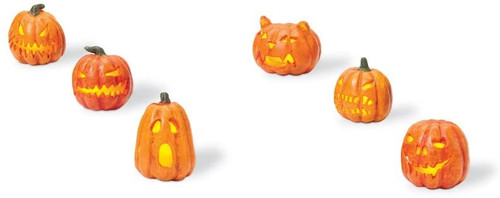 HALLOWEEN - LIT JACK-O-LANTERNS SET OF 6 - 810798