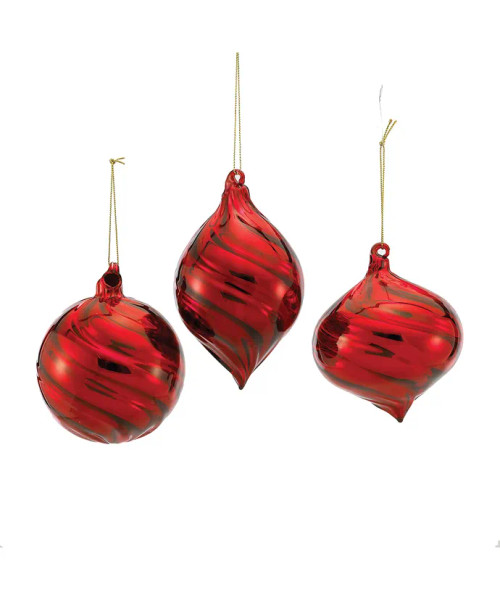 RED GLASS ORNAMENT - D1999 RED GLASS ORNAMENT - D1999
