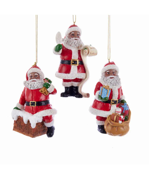 BLACK SANTA ORNAMENT - C7606