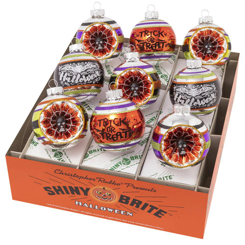 HALLOWEEN 9 COUNT 2.5" DECORATED ROUNDS WITH REFLECTORS - 4028051 HALLOWEEN 9 COUNT 2.5" DECORATED ROUNDS WITH REFLECTORS - 4028051