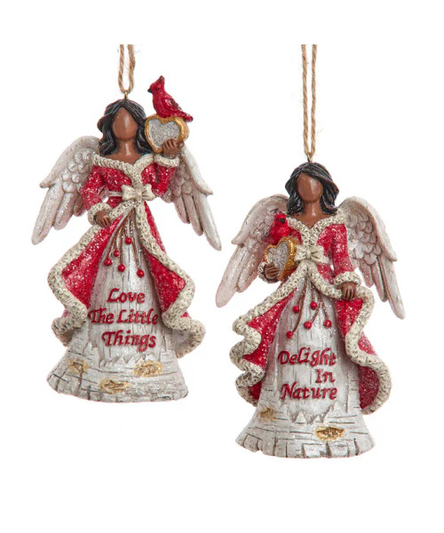 AFRICAN AMERICAN FACELESS ANGEL ORN - E0810