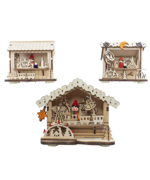 LED WOODEN HOUSE TABLE PIECE - JEL0946 LED WOODEN HOUSE TABLE PIECE - JEL0946