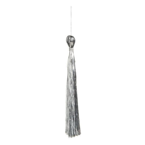 8.5" SILVER TINSEL TASSEL ORNAMENT - 4371822 8.5" SILVER TINSEL TASSEL ORNAMENT - 4371822