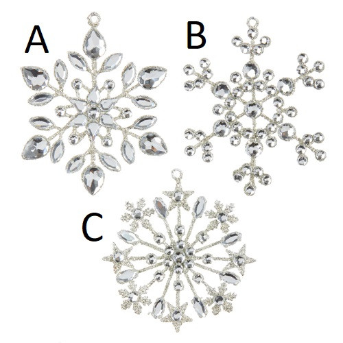 4" CRYSTAL JEWELED SNOWFLAKE ORNAMENT - 3913521 4" CRYSTAL JEWELED SNOWFLAKE ORNAMENT - 3913521
