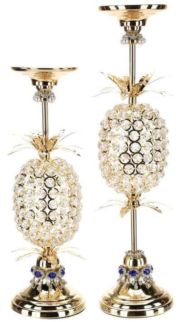 PINEAPPLE JEWEL CANDLE HOLDER SET OF 2 - 90-20720 PINEAPPLE JEWEL CANDLE HOLDER SET OF 2 - 90-20720