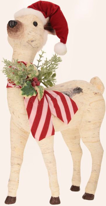 DEER WITH PEPPERMINT BOW 21.5" - 35-34948 DEER WITH PEPPERMINT BOW 21.5" - 35-34948