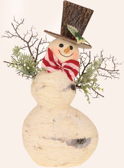SNOWMAN WITH PEPPERMINT BOW LG 17" - 35-34942 SNOWMAN WITH PEPPERMINT BOW LG 17" - 35-34942
