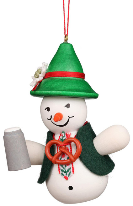 SNOWMAN BEER DRINKER BAVARIAN ORNAMENT - 10-0122 SNOWMAN BEER DRINKER BAVARIAN ORNAMENT - 10-0122