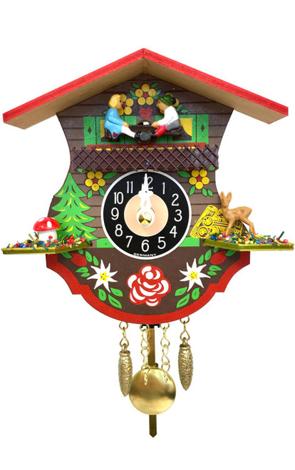 SEE-SAW MINI CLOCK WITH MUSHROOM AND BUNNY - 0110KQP