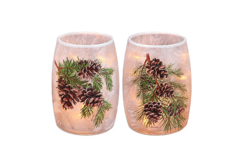 PEACEFUL PINES PRE-LIT VASE - SMALL - APP3301