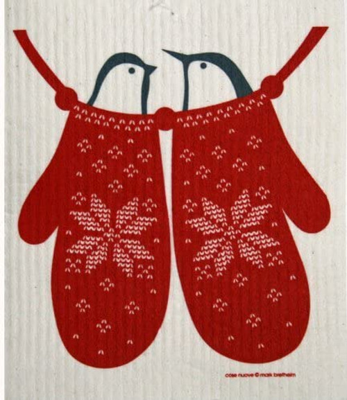 MITTENS AND BIRDS SWEDISH DISHCLOTH - 218.46